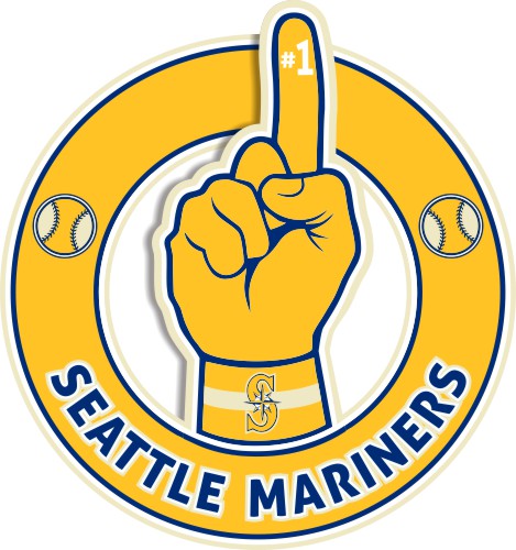 Number One Hand Seattle Mariners logo iron on paper